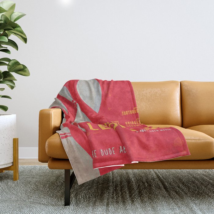 The Big Lebowski - Movie Poster, Coen Brothers Film, Jeff Bridges, John Turturro, Bowling Throw Blanket