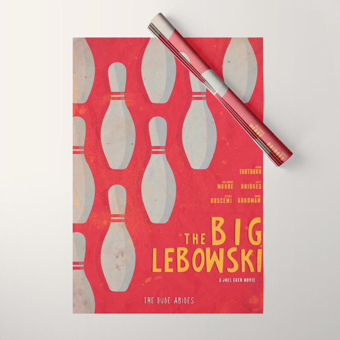 The Big Lebowski - Movie Poster, Coen Brothers Film, Jeff Bridges, John Turturro, Bowling Wrapping Paper