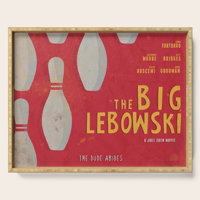 The Big Lebowski - Movie Poster, Coen Brothers Film, Jeff Bridges, John Turturro, Bowling Serving Tray