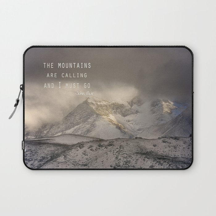 The Mountains Are Calling, And I Must Go.  John Muir. Vintage. Laptop Sleeve