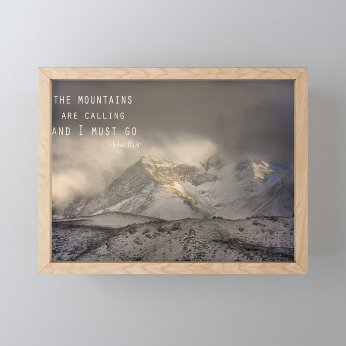 The Mountains Are Calling, And I Must Go.  John Muir. Vintage. Mini Art Print