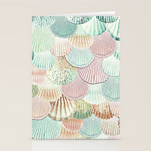 Mermaid Shells - Mint & Rosegold Stationery Card