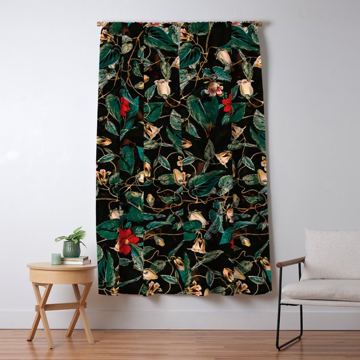 Tropical Jungle - Night Ii Window Curtain