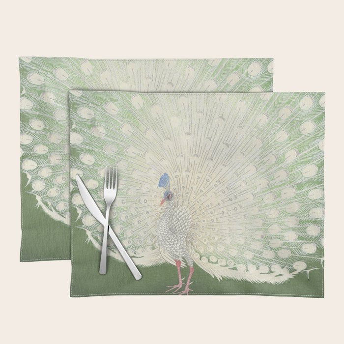 Peacock, Ohara Koson - Japanese Woodcut Placemat