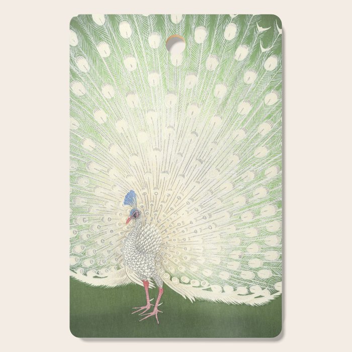 Peacock, Ohara Koson - Japanese Woodcut Cutting Board