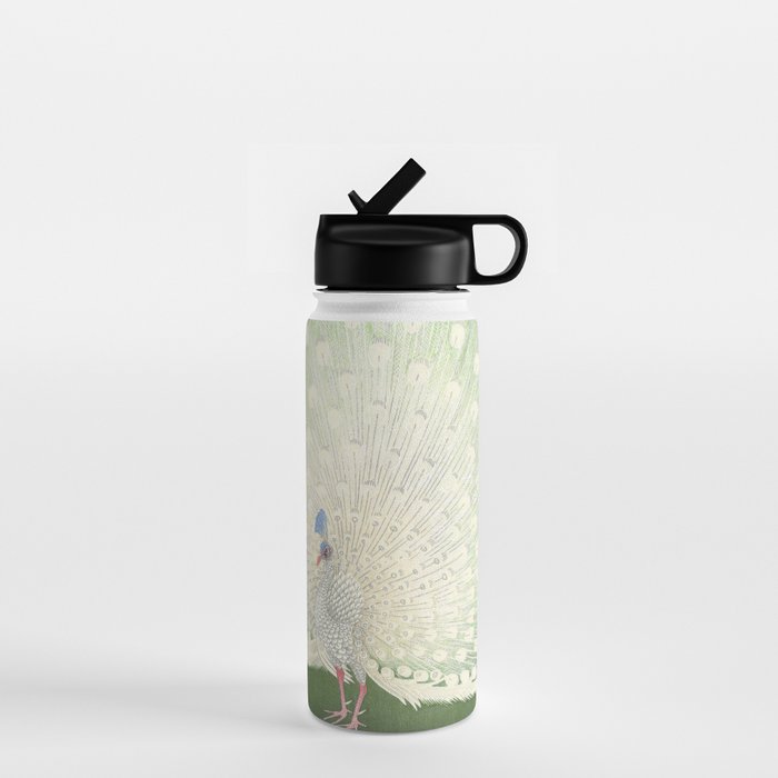 Peacock, Ohara Koson - Japanese Woodcut Water Bottle