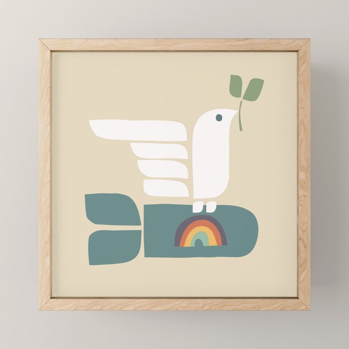 Peace Dove And Rainbow Bomb Mini Art Print