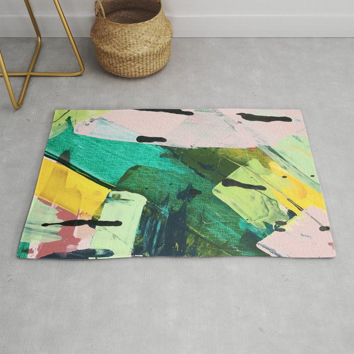 Hopeful[4] - A Bright Mixed Media Abstract Piece Rug