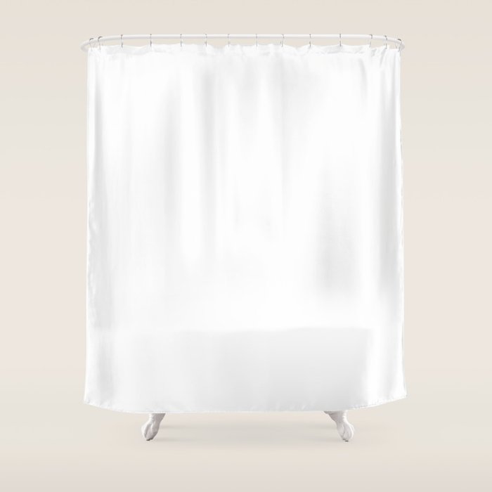 Plain White Simple Solid Color All Over Print Shower Curtain