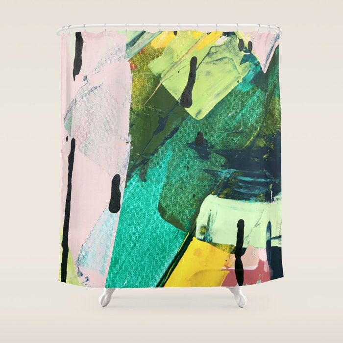 Hopeful[4] - A Bright Mixed Media Abstract Piece Shower Curtain