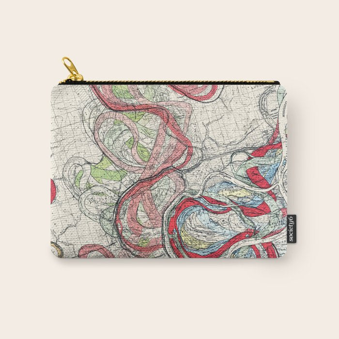 Vintage Map Of The Mississippi River Carry All Pouch