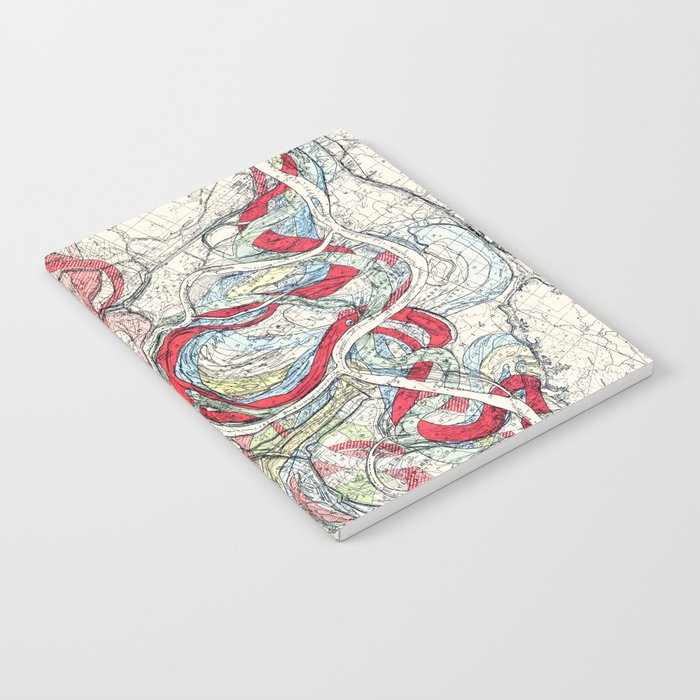 Vintage Map Of The Mississippi River Notebook