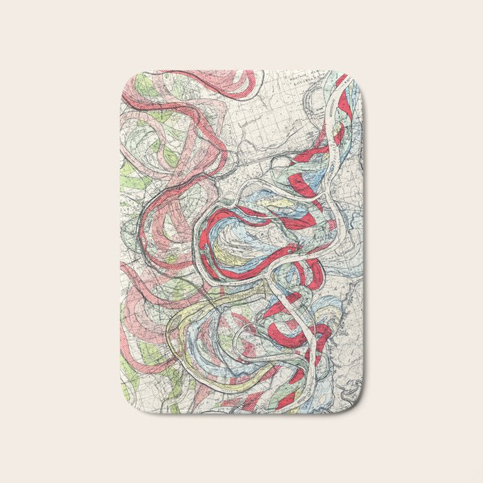 Vintage Map Of The Mississippi River Bath Mat