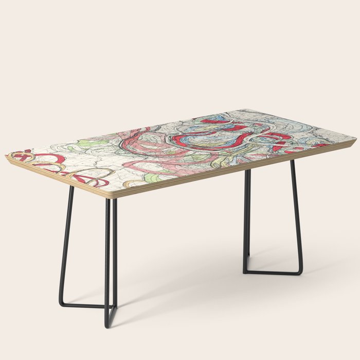 Vintage Map Of The Mississippi River Coffee Table