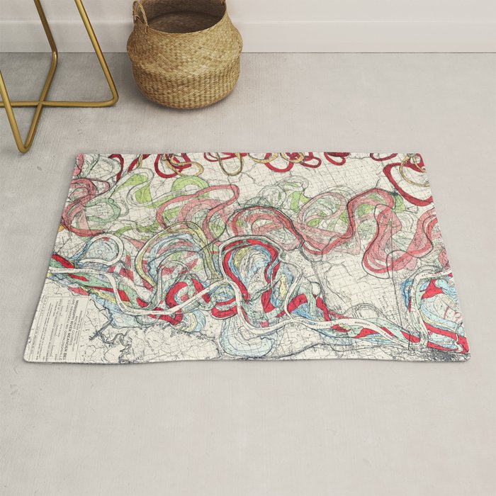 Vintage Map Of The Mississippi River Rug