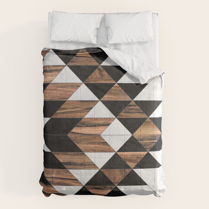 Urban Tribal Pattern No.9 - Aztec - Concrete And Wood Comforter