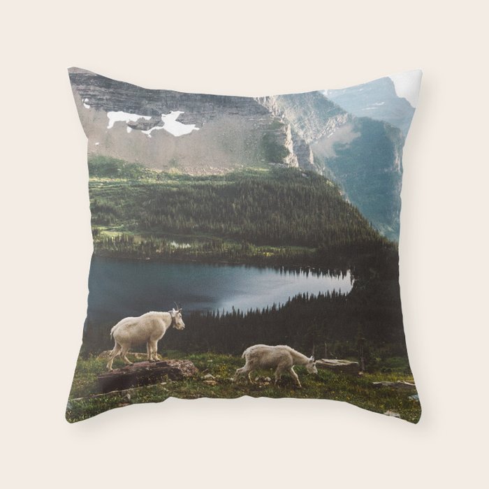 A Walk With The Mountain Goats Throw Pillow