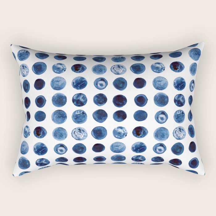 Blueberries | Watercolour Pattern Rectangular Pillow