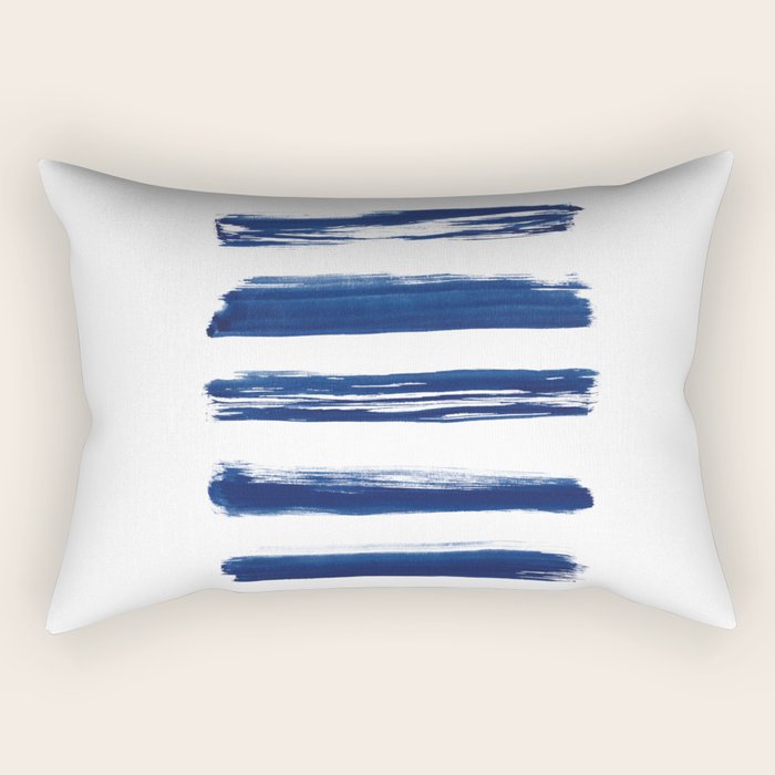 Indigo Brush Strokes | No. 2 Rectangular Pillow