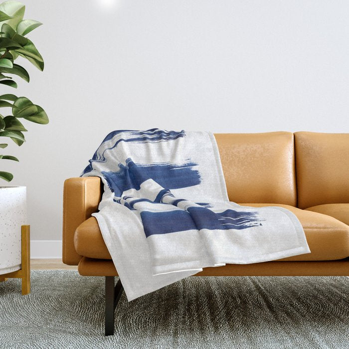 Indigo Brush Strokes | No. 2 Throw Blanket