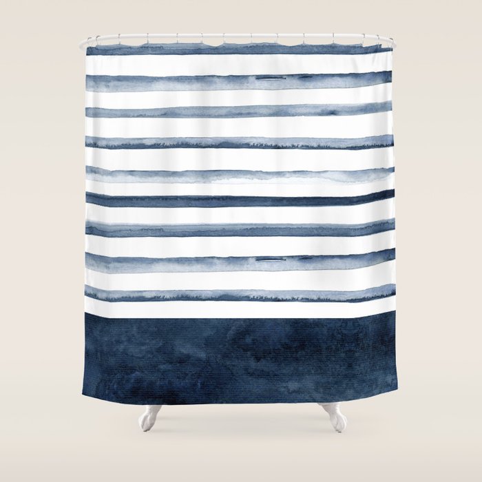 Stripes | Watercolor Pattern Shower Curtain