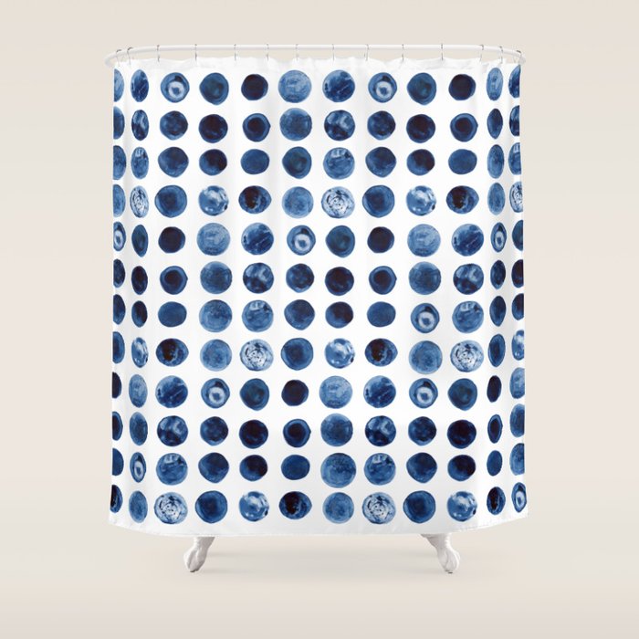 Blueberries | Watercolour Pattern Shower Curtain