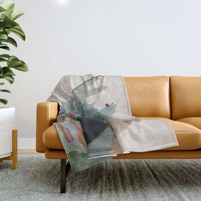 Begin Again [2]: An Abstract Mixed Media Piece In A Variety Of Colors Throw Blanket