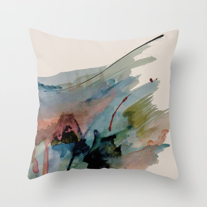 Begin Again [2]: An Abstract Mixed Media Piece In A Variety Of Colors Throw Pillow