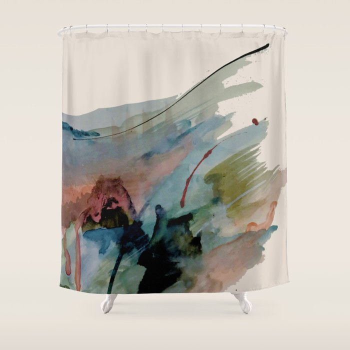 Begin Again [2]: An Abstract Mixed Media Piece In A Variety Of Colors Shower Curtain