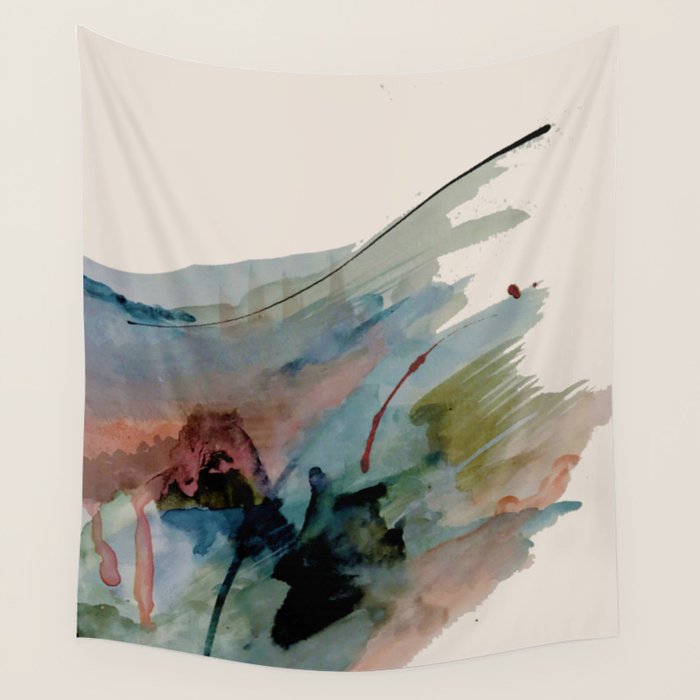 Begin Again [2]: An Abstract Mixed Media Piece In A Variety Of Colors Wall Tapestry