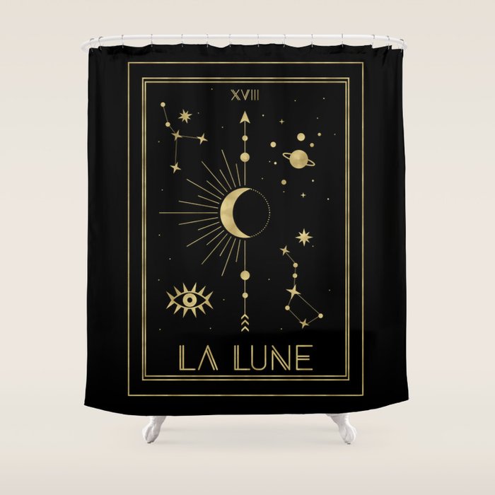The Moon Or La Lune Gold Edition Shower Curtain
