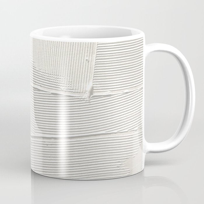 Relief [1]: An Abstract, Textured Piece In White By Alyssa Hamilton Art Coffee Mug
