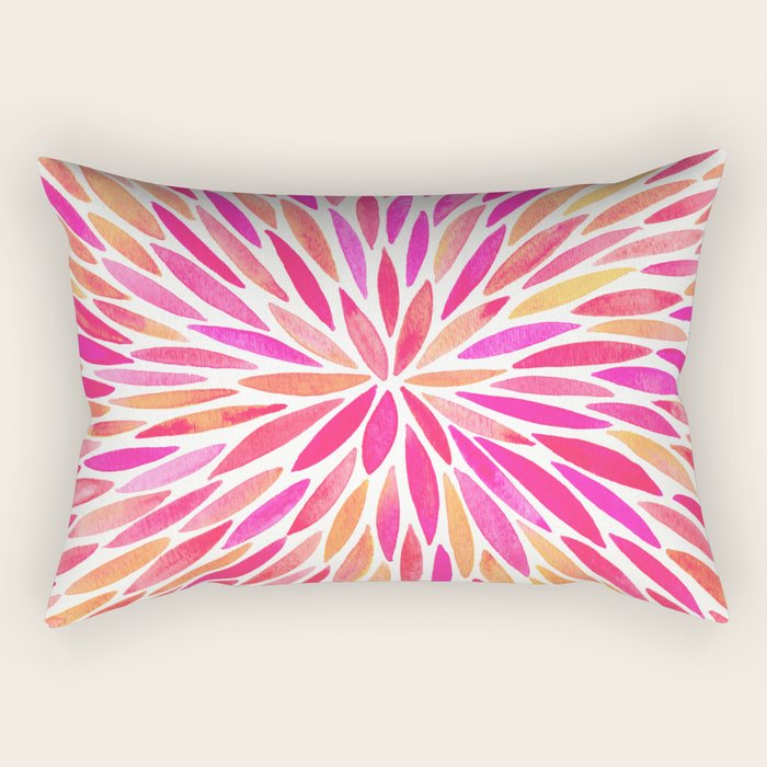 Watercolor Burst - Pink Ombrã© Rectangular Pillow