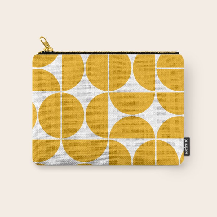 Mid Century Modern Geometric 04 Yellow Carry All Pouch
