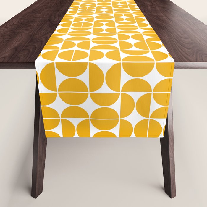 Mid Century Modern Geometric 04 Yellow Table Runner