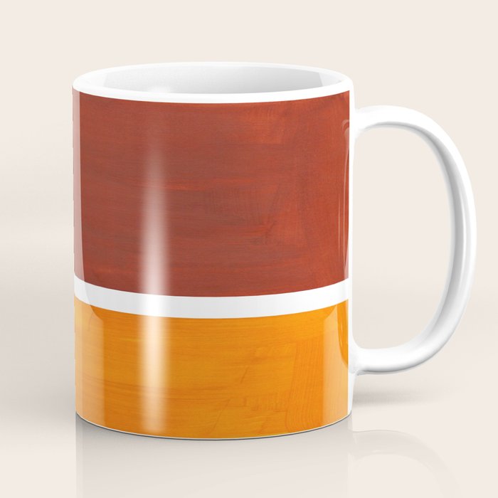 Burnt Sienna Yellow Ochre Rothko Minimalist Mid Century Abstract Color Field Squares Coffee Mug