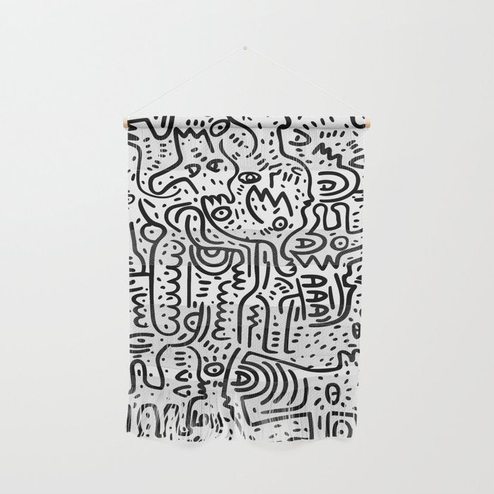 Street Art Graffiti Love Black And White Wall Hanging