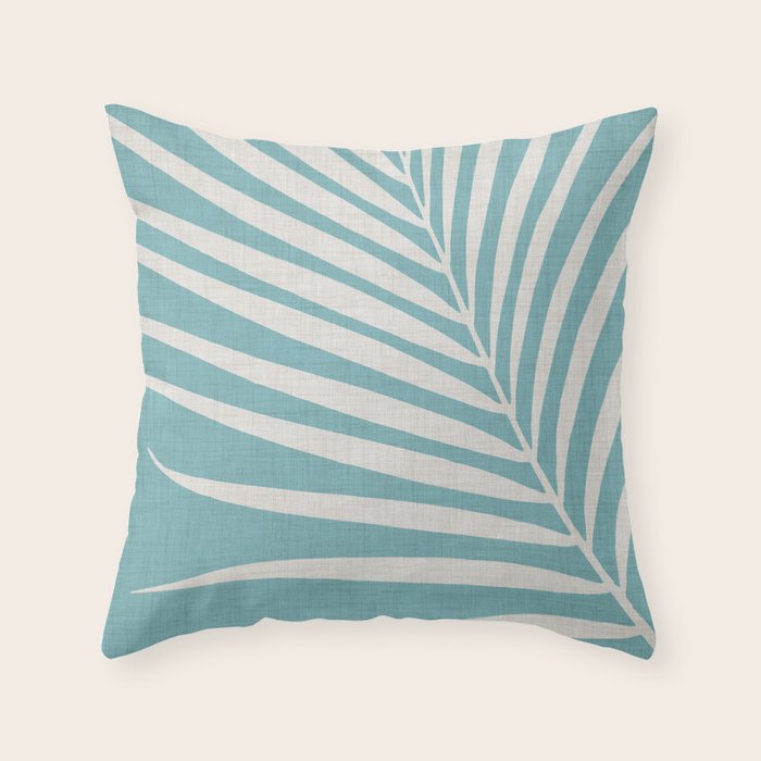 Vintage Palm Frond Silhouette Throw Pillow