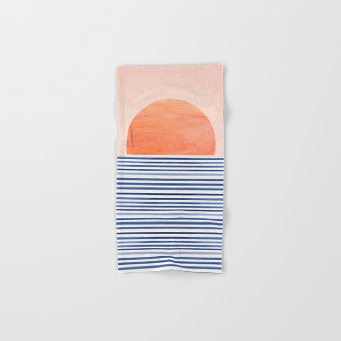 Summer Sunrise Minimal Abstract Landscape Bath Towel