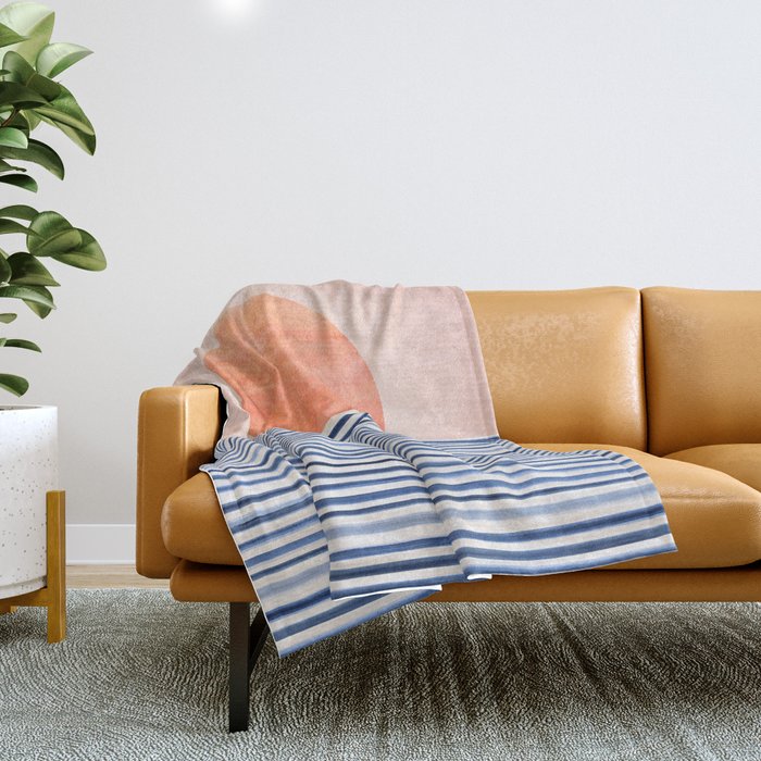 Summer Sunrise Minimal Abstract Landscape Throw Blanket