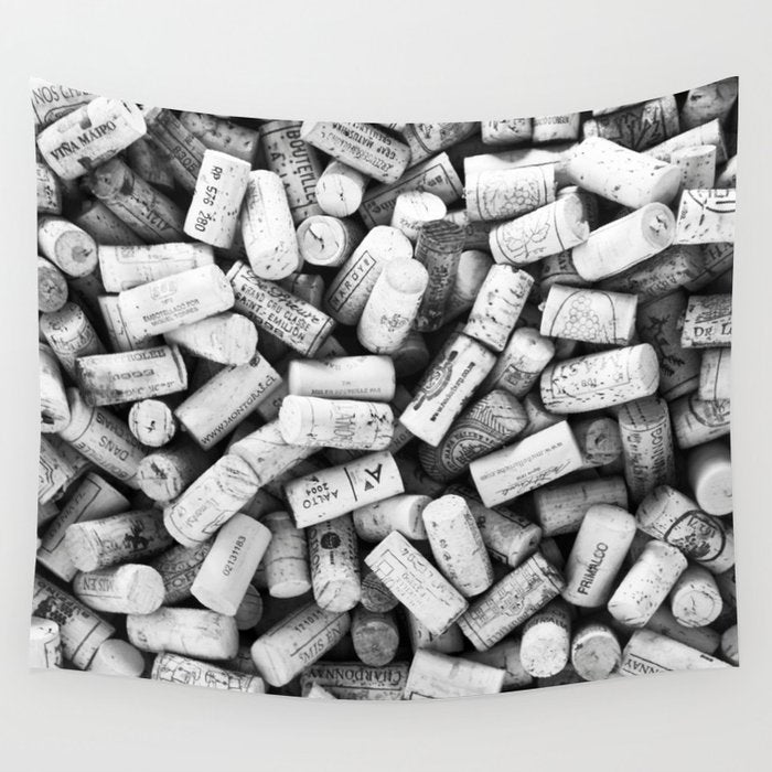 Something Nostalgic Ii Twist-Off Wine Corks In Black And White #Decor #Homestorie #Buyart Wall Tapestry