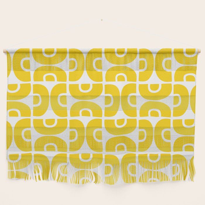 Mid Century Modern Pattern Yellow Wall Hanging