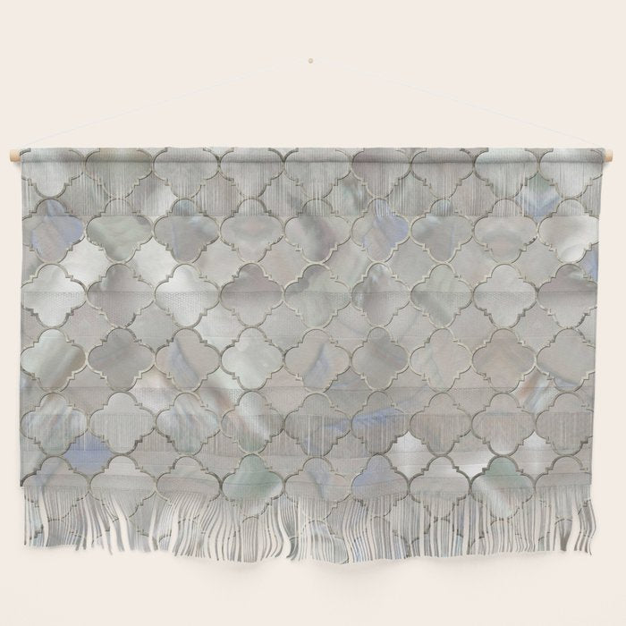 Quatrefoil Moroccan Pattern Mother Of Pearl Wall Hanging