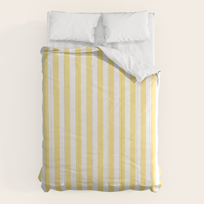 Modern Geometrical Baby Yellow White Stripes Pattern Comforter