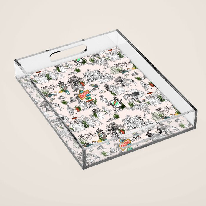 Toile De Jouy Between Eras 01 Acrylic Tray