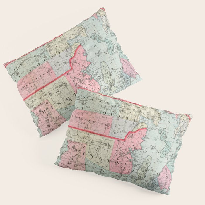 Vintage Map Of Rhode Island (1887) Pillow Sham