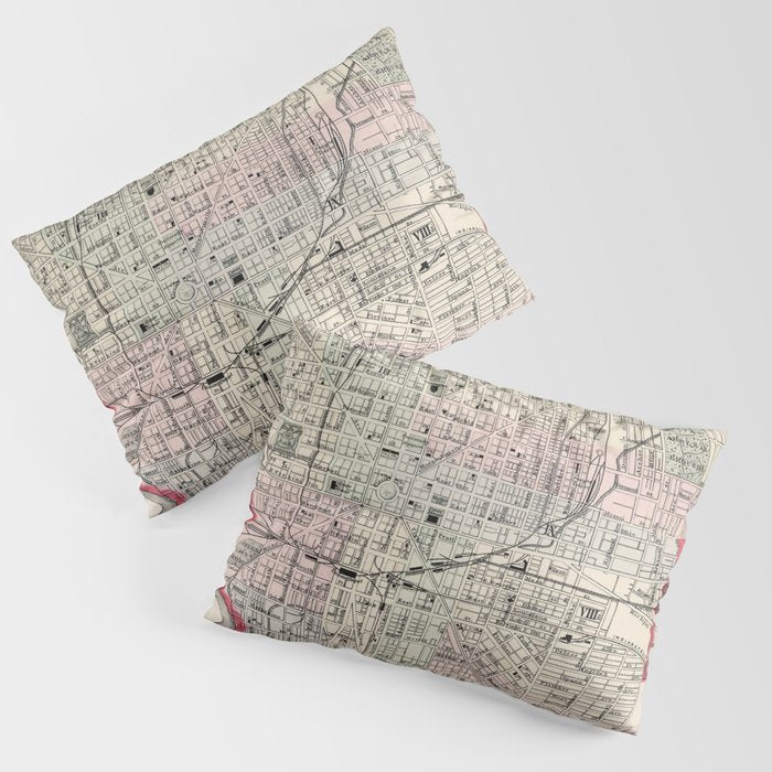 Vintage Map Of Indianapolis Indiana (1884) Pillow Sham