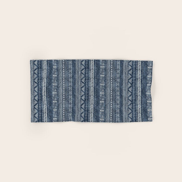 Funky Vertical Stripe In Indigo Bath Towel