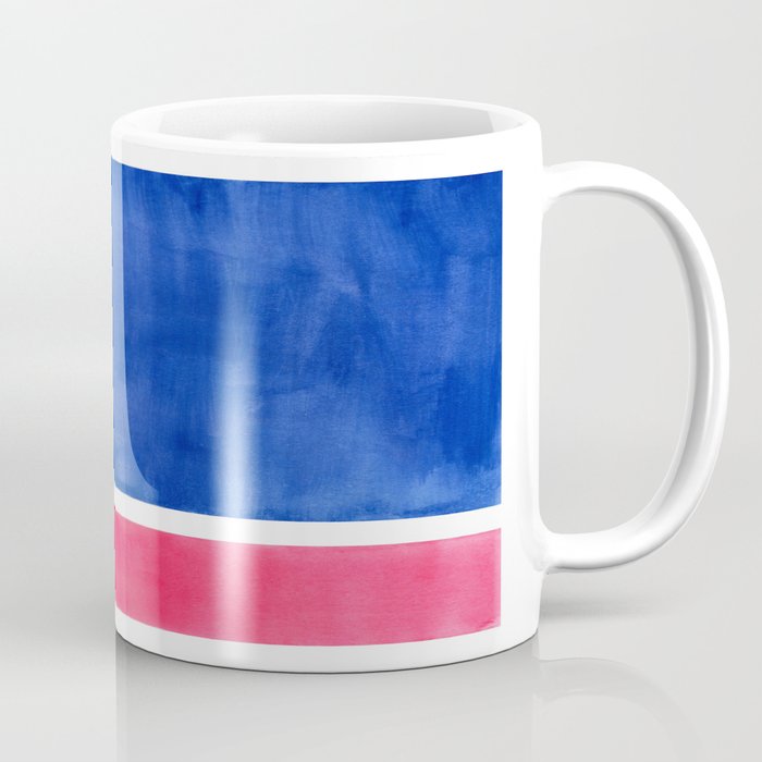 Rothko Abstract Mid Century Modern Minimalist Colorful Simple Nautical Red Blue Coffee Mug