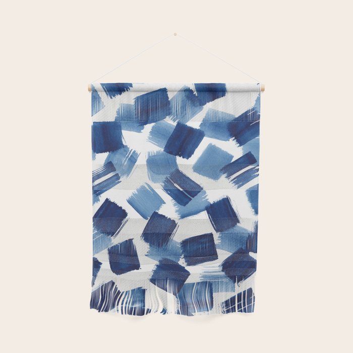 Indigo Brush Strokes | No.1 Wall Hanging